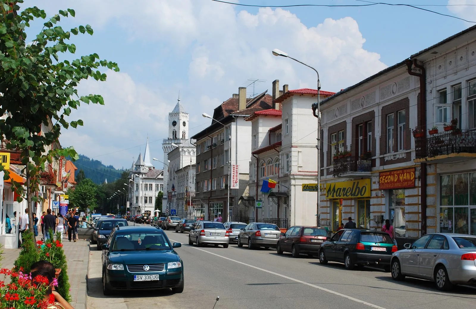 O stradă din centrul Vatra Dornei